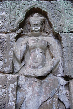 Apsara at Ta Prohm Temple at Angkor in Siem Reap Cambodia
