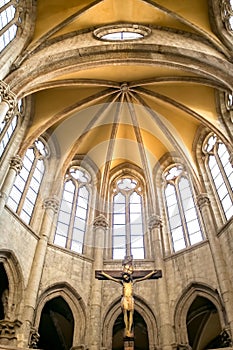 The apse with arches in Gothic style