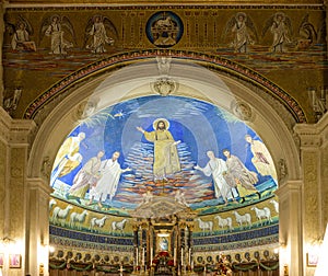 The apse of basilica of Cosmas and Damian (Santi Cosma e Damiano) in Rome