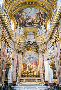 The apse in the Basilica of the Santi Ambrogio e Carlo al Corso, in Rome, Italy.