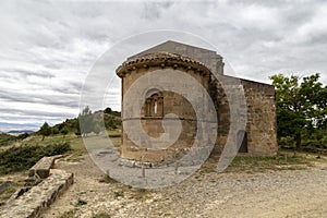 Apse of the Romanesque hermitage of Santa Maria de la Piscina (12th century). San Vicente de la Sonsierra, Spain. photo