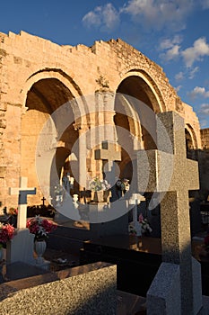 Apses and cemetery in the church