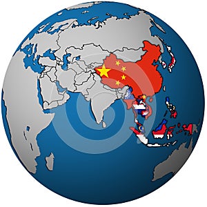 APT on globe map with asia