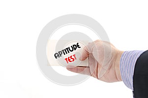 Aptitude test text concept photo