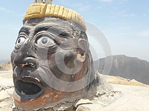 Apu Siqay Incan man native Inca indian statue Lima Peru South America