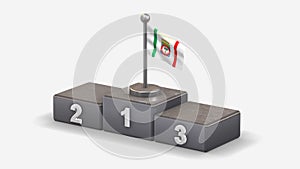Apulia 3D waving flag illustration on winner podium.