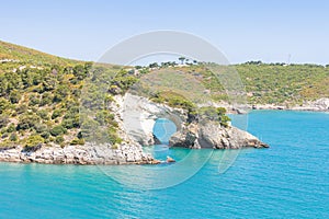 Apulia, Italy - Cliff breakthrough at Grotta della Campana Piccola photo