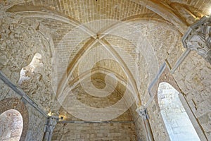 Apulia, italy: historic Castel del Monte ceiling