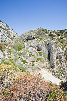 Apulia, Leuca, Grotto of Ciolo - Hiking in the mountains at Grotto Ciolo