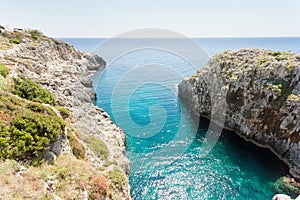 Apulia, Leuca, Grotto of Ciolo - Standing at Grotto Ciolo and lo