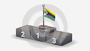 Apure 3D waving flag illustration on winner podium.