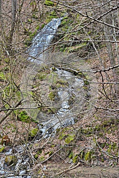 Close view of the Valea Sasului waterfall near Somesul Rece vilage, Cluj, Romania