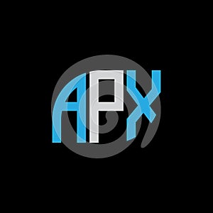 APX letter logo design on black background.APX creative initials letter logo concept.APX letter design