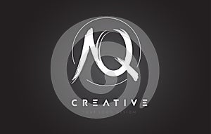 AQ Brush Letter Logo Design. Artistic Handwritten Letters Logo C