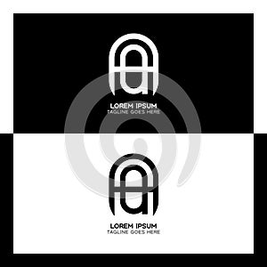 AQ initial letter logo. Alphabet A and Q pattern design monogram