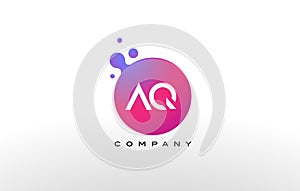 AQ Letter Dots Logo Design with Creative Trendy Bubbles.