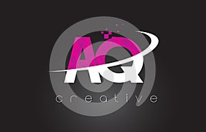 AQ A Q Creative Letters Design With White Pink Colors