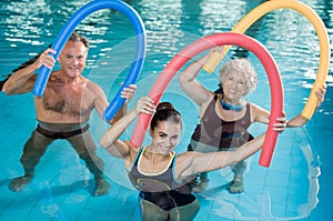 Aqua aerobics with seniors