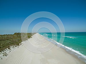 Aqua Atlantic ocean during the late afternoon at Central Florida USA