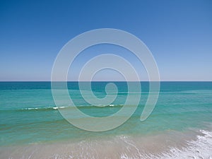 Aqua Atlantic ocean during the late afternoon at Central Florida USA