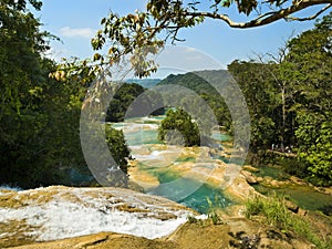 Aqua Azul waterfall in Chiapas Mexico photo