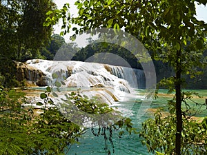 Aqua Azul waterfall in Mexico