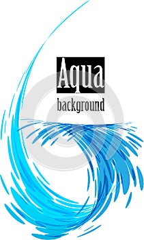 Aqua background, wave element on white