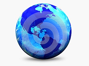 Aqua color world globe