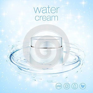 Aqua cream cosmetic product ads, hydrating facial skincare mock up template for christmas seasonal sale. Turquoise mask