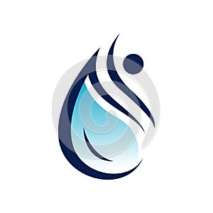 aqua drop Water droplet Logo eco mineral natural design vector template