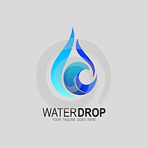 Aqua droplet Logotype idea, Water drop icon