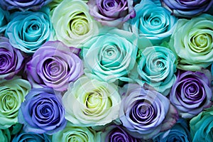 Aqua Floral Backdrop with Green Roses