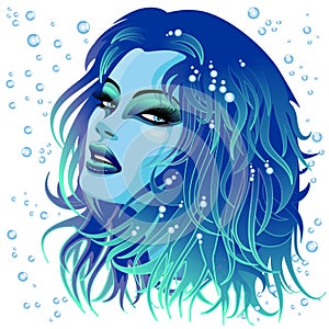 Aqua Girl Sensual Face