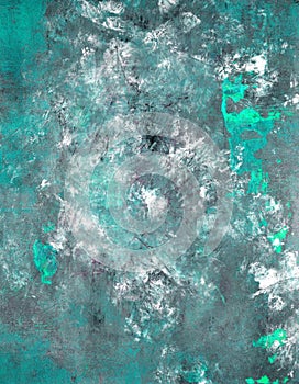 Aqua Green Abstract Art Painting