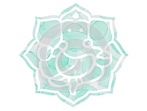 Aqua green Ganesh Lotus Mandela