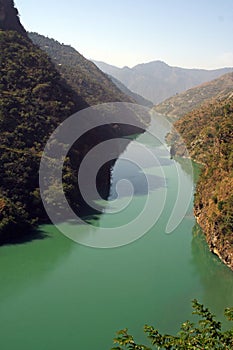 Aqua green river Beas IN HImalachal India