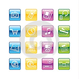 Aqua home electronics icons