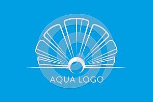 Aqua logo. Shell Logo abstract design vector template. Travel Seafood restaurant Jewelry Luxury Fashion Logotype concept