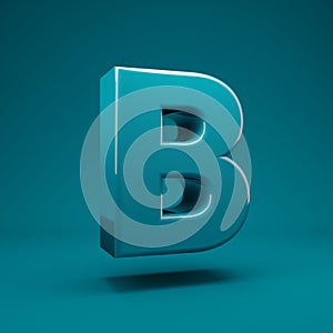 Aqua Menthe 3d letter B uppercase