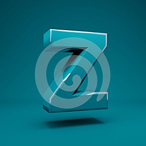 Aqua Menthe 3d letter Z uppercase