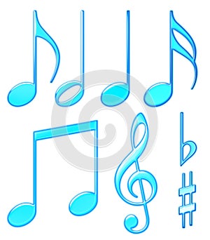 Aqua musical symbols