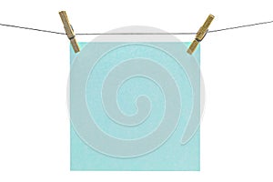 Aqua sticky note isolated