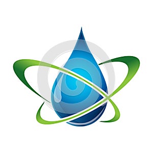 Aqua Water droplet Logo design vector template