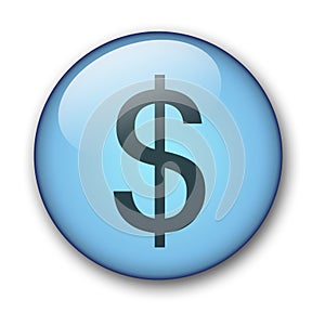 Aqua web button dollar