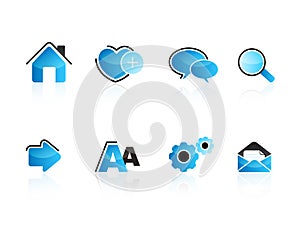 Aqua web icon set