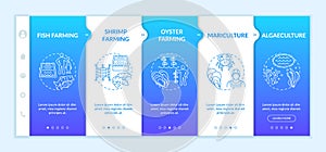 Aquaculture types onboarding vector template