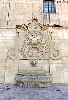 Aquaduct Wignacourt - Omnibus Idem Fountain in Valletta, Malta