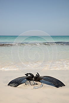 Aqualung on the beach