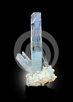 Aquamarine with albite microcline and tourmaline schorl mineral specimen from skardu Pakistan