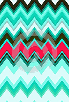 Aquamarine chevron zigzag turquoise pattern. seagreen sky